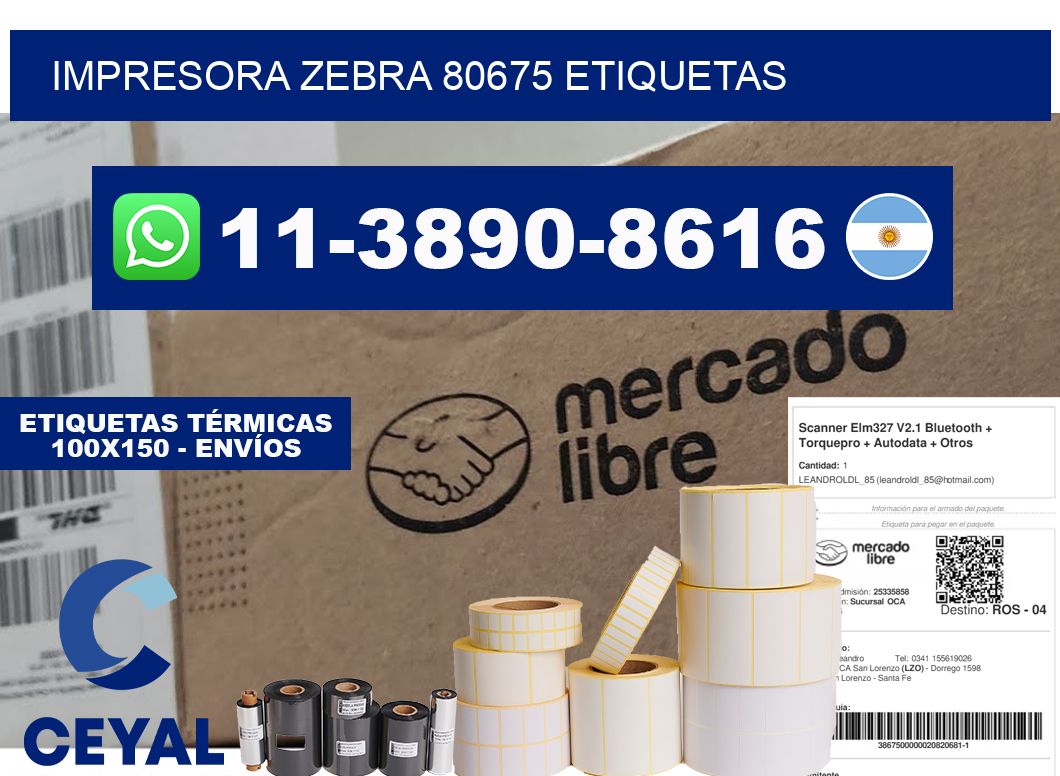 impresora zebra 80675 etiquetas