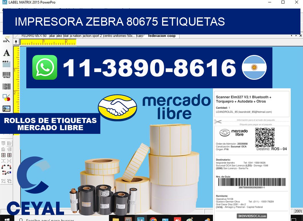 impresora zebra 80675 etiquetas