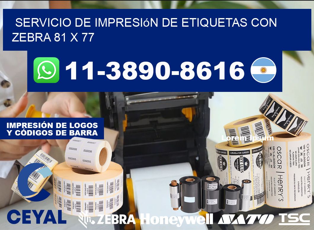 servicio de impresión de etiquetas con Zebra 81 x 77