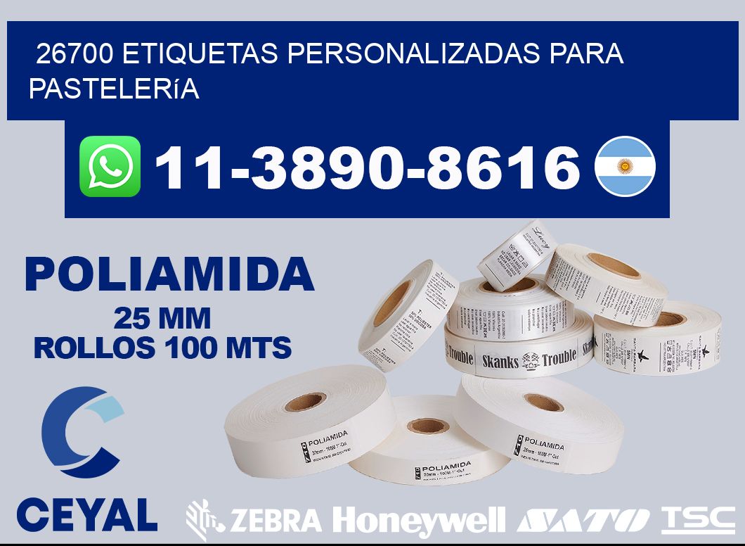 26700 etiquetas personalizadas para pastelería