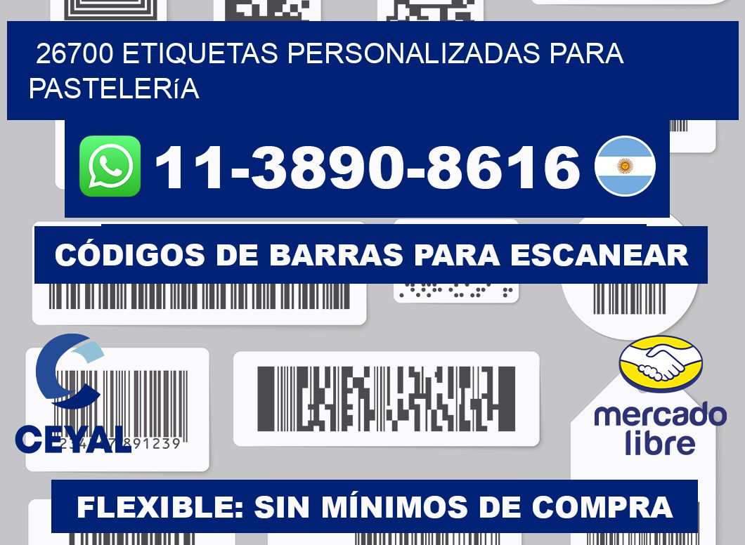 26700 etiquetas personalizadas para pastelería