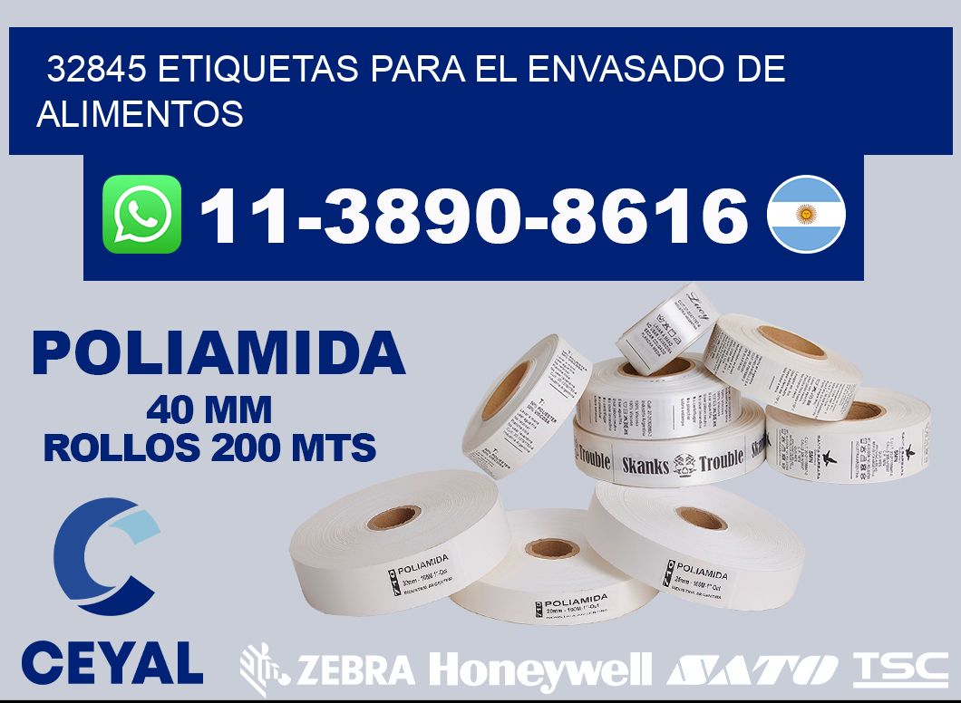 32845 etiquetas para el envasado de alimentos