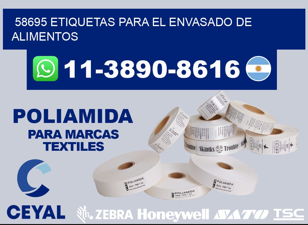 58695 etiquetas para el envasado de alimentos