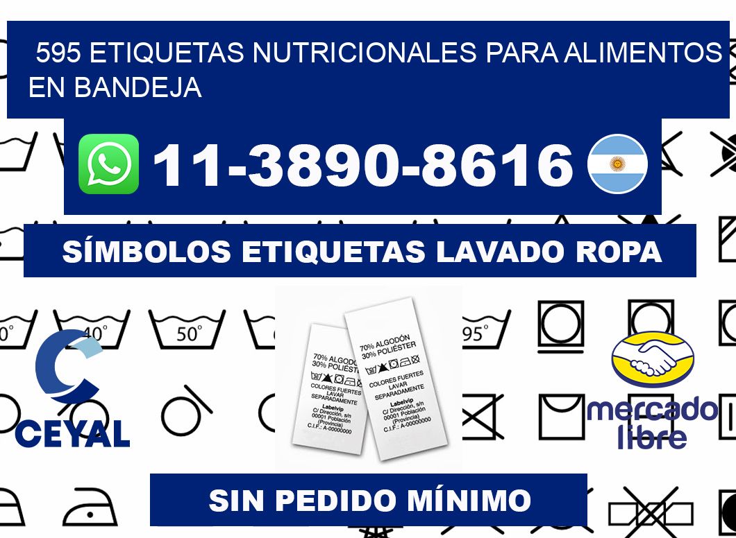 595 etiquetas nutricionales para alimentos en bandeja