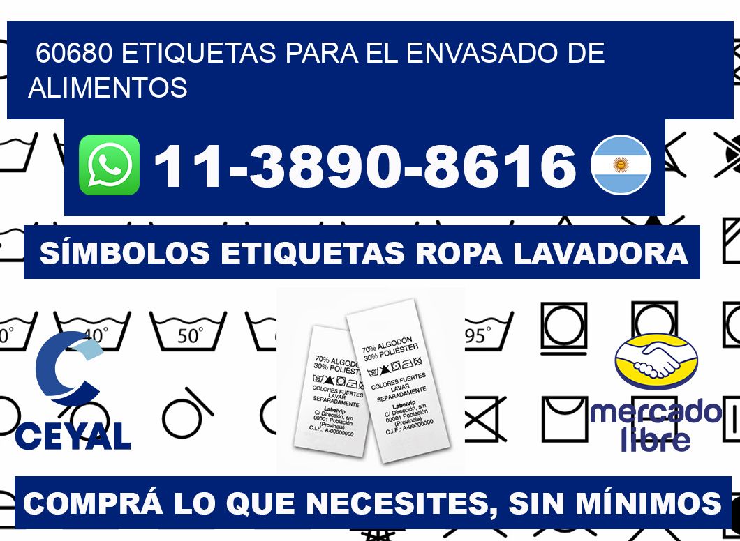 60680 etiquetas para el envasado de alimentos
