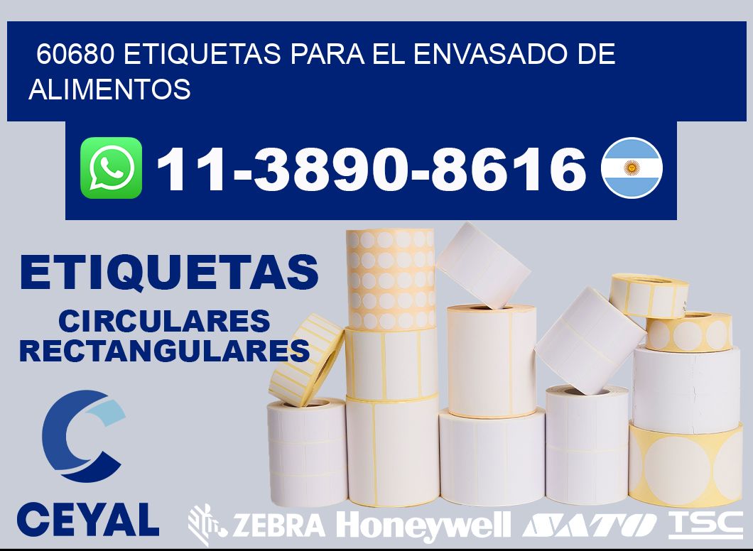 60680 etiquetas para el envasado de alimentos