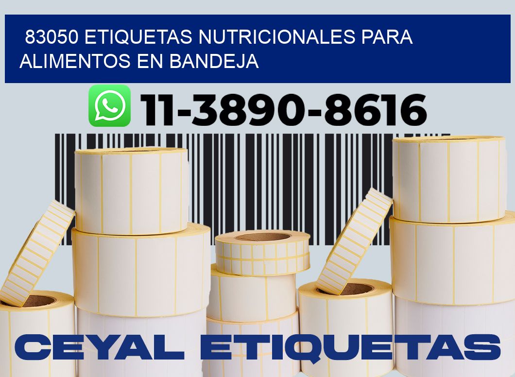 83050 etiquetas nutricionales para alimentos en bandeja
