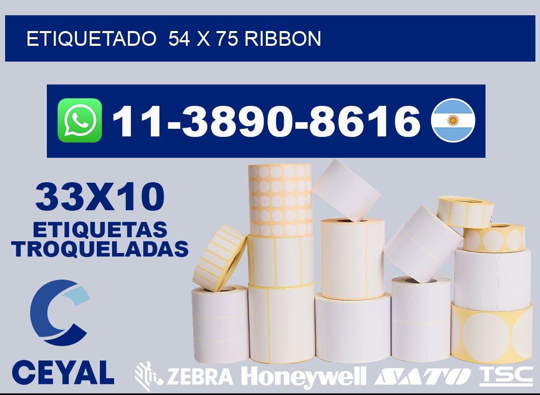 Etiquetado 54 x 75 ribbon