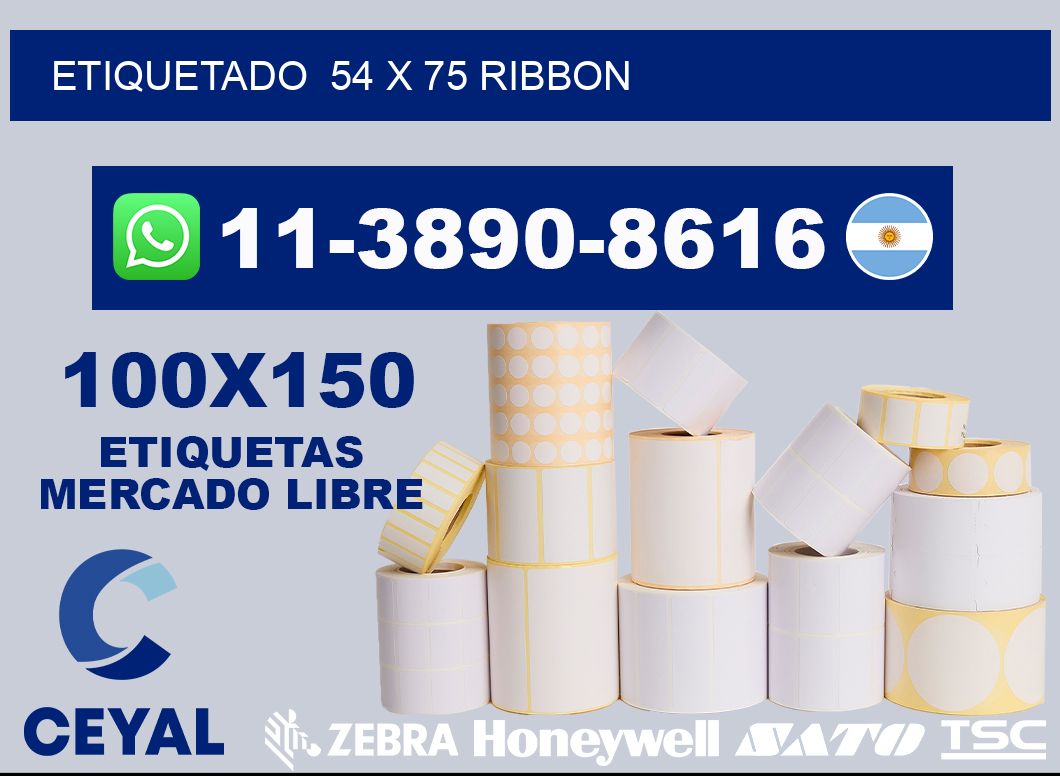 Etiquetado 54 x 75 ribbon