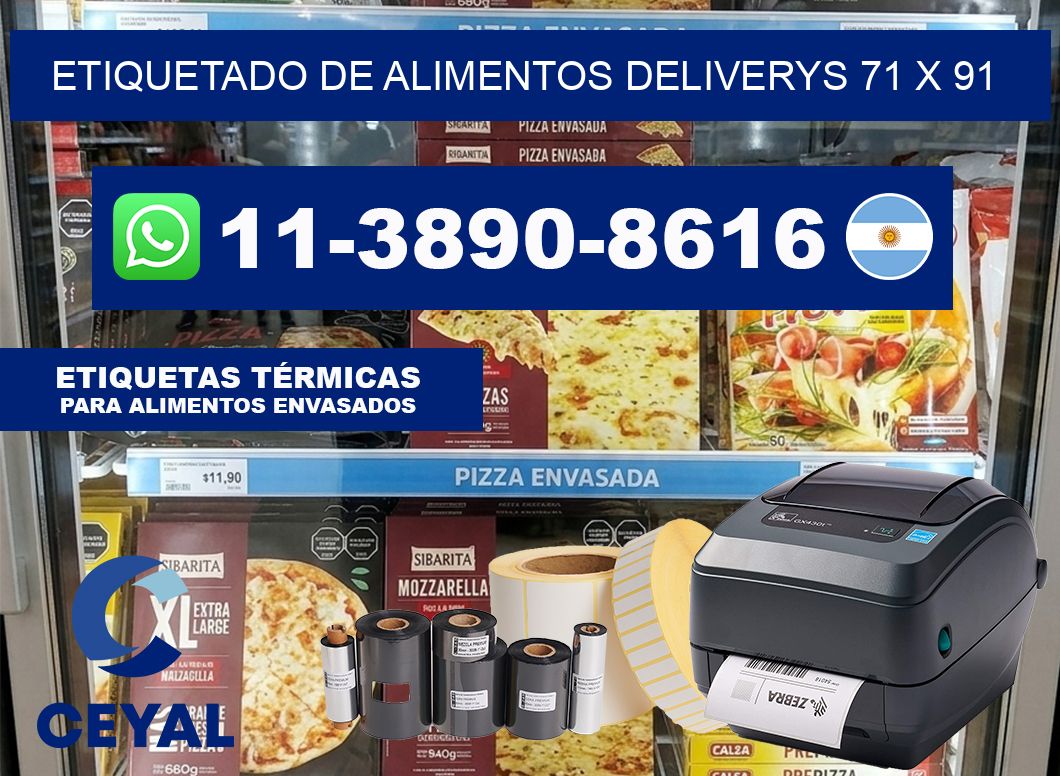 Etiquetado de alimentos deliverys 71 x 91