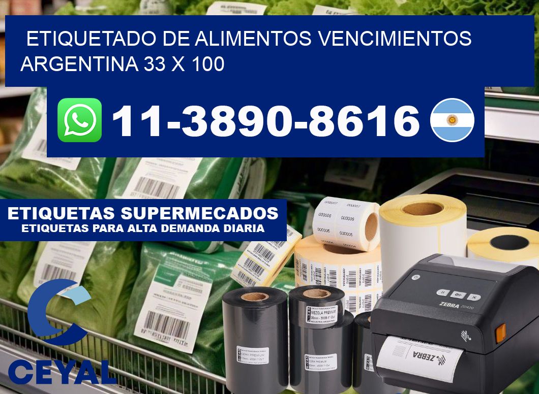 Etiquetado de alimentos vencimientos Argentina 33 x 100