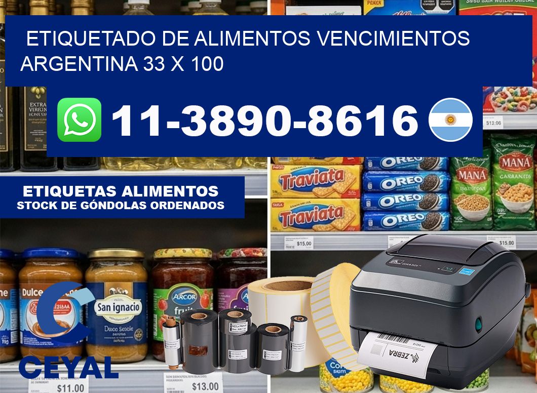 Etiquetado de alimentos vencimientos Argentina 33 x 100