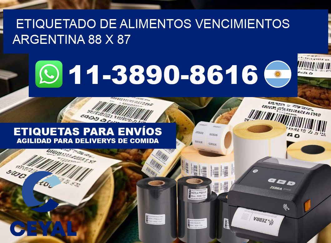 Etiquetado de alimentos vencimientos Argentina 88 x 87