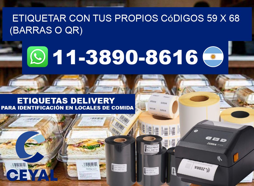Etiquetar con tus propios códigos 59 x 68 (barras o QR)