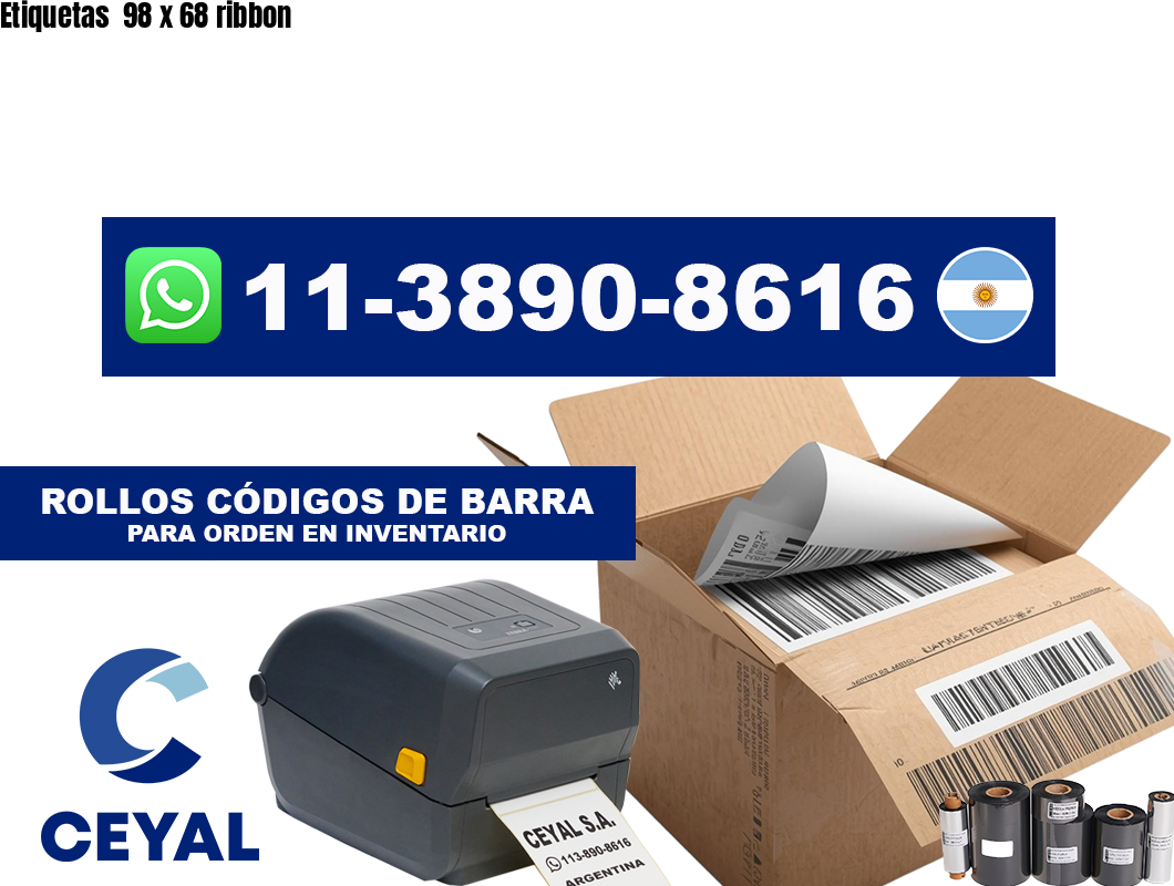 Etiquetas  98 x 68 ribbon
