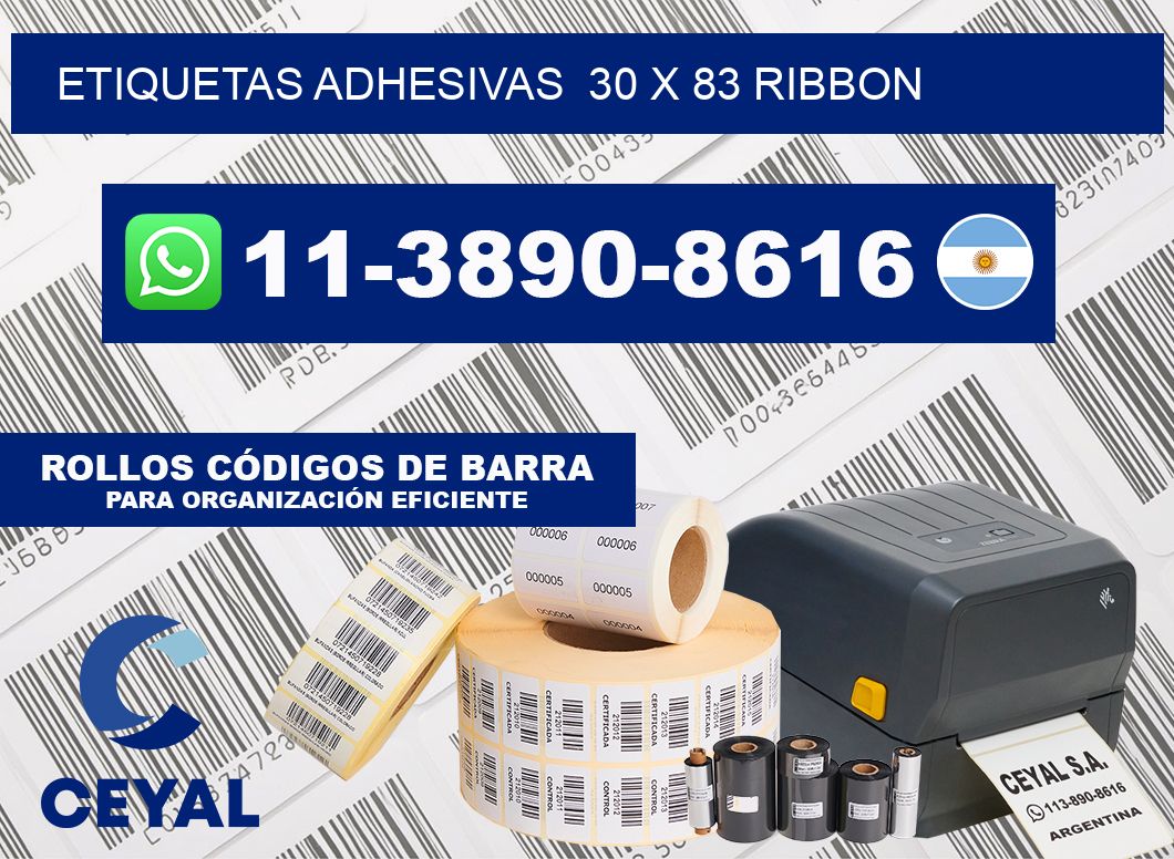 Etiquetas adhesivas  30 x 83 ribbon