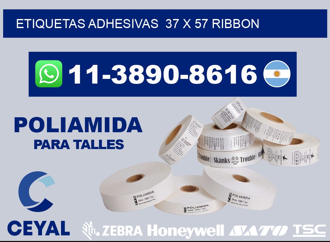Etiquetas adhesivas  37 x 57 ribbon
