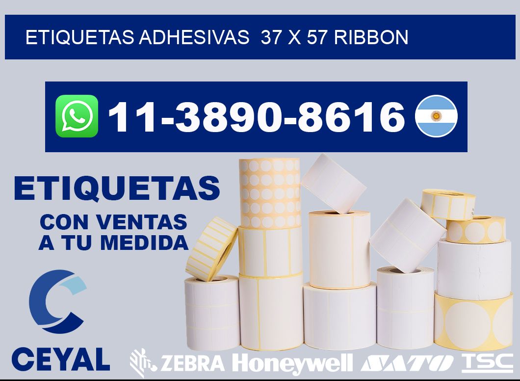 Etiquetas adhesivas  37 x 57 ribbon