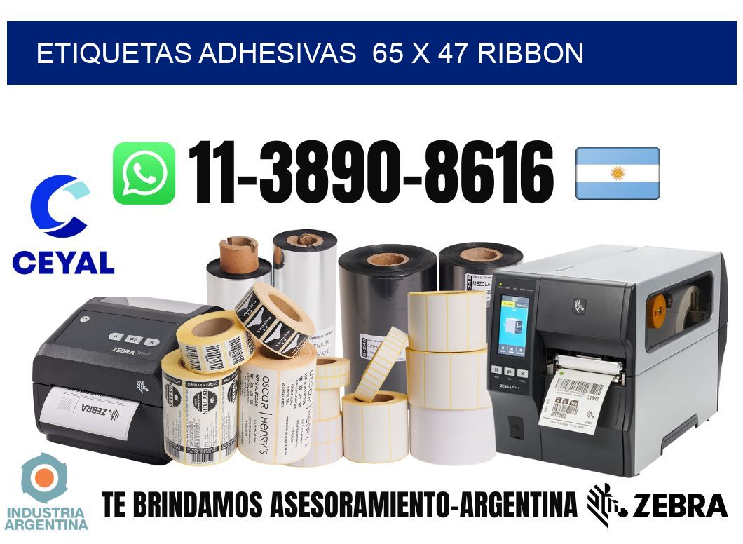 Etiquetas adhesivas 65 x 47 ribbon