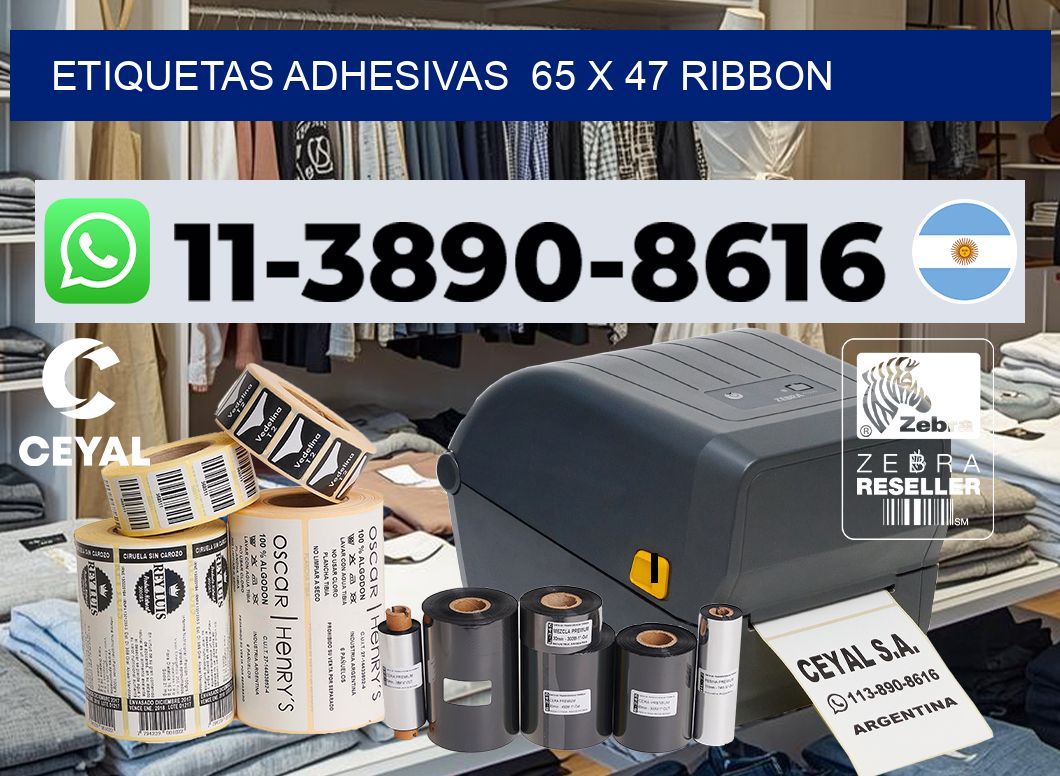 Etiquetas adhesivas 65 x 47 ribbon