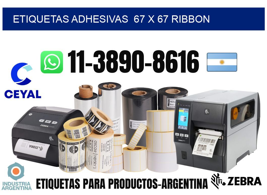 Etiquetas adhesivas 67 x 67 ribbon