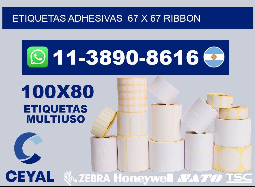 Etiquetas adhesivas 67 x 67 ribbon