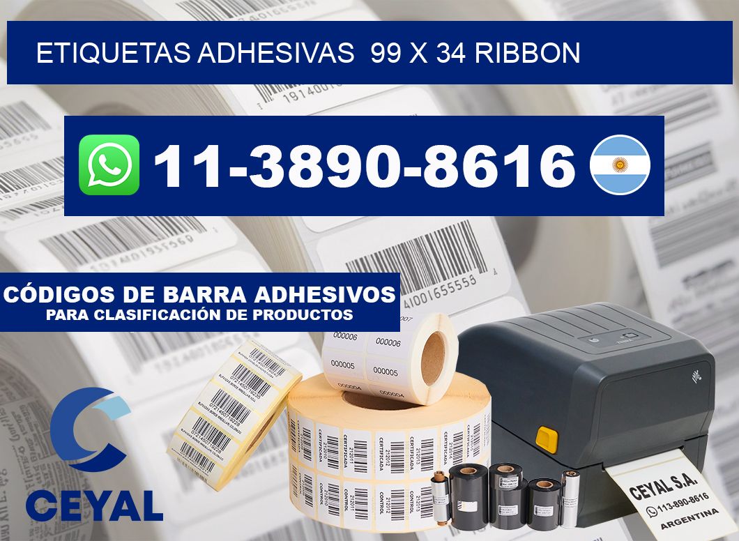 Etiquetas adhesivas  99 x 34 ribbon