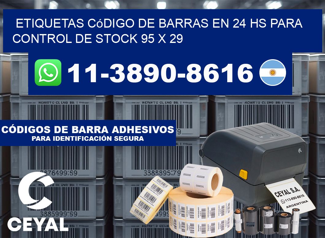 Etiquetas código de barras en 24 hs para control de stock 95 x 29