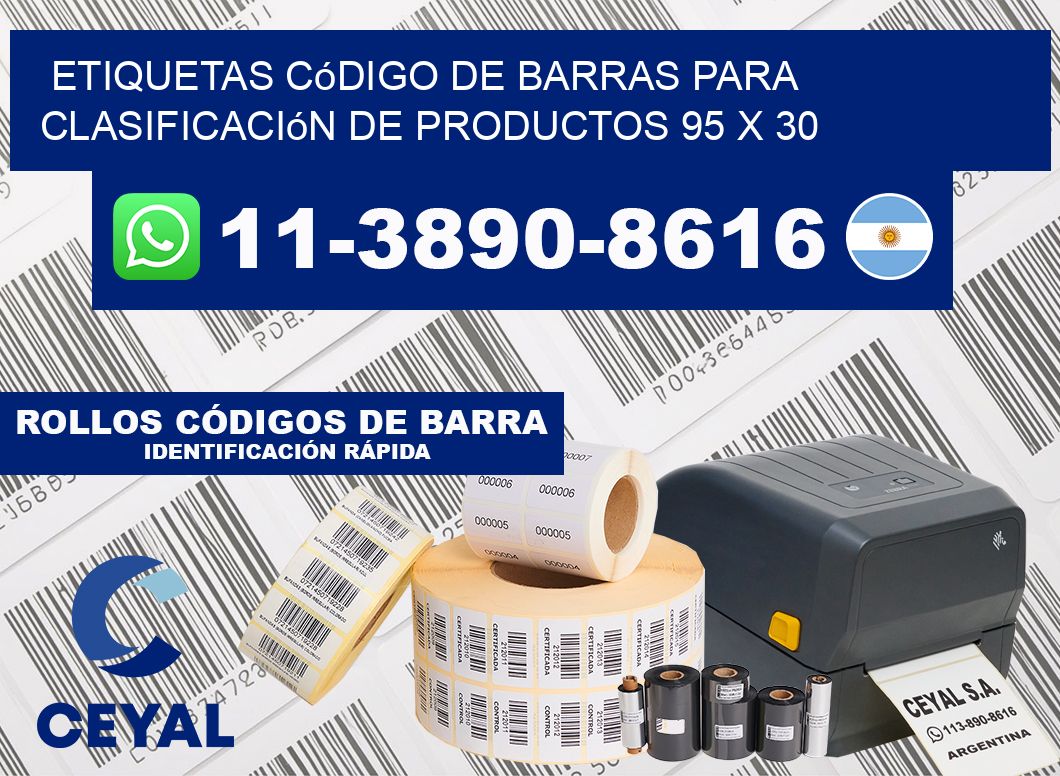 Etiquetas código de barras para clasificación de productos 95 x 30