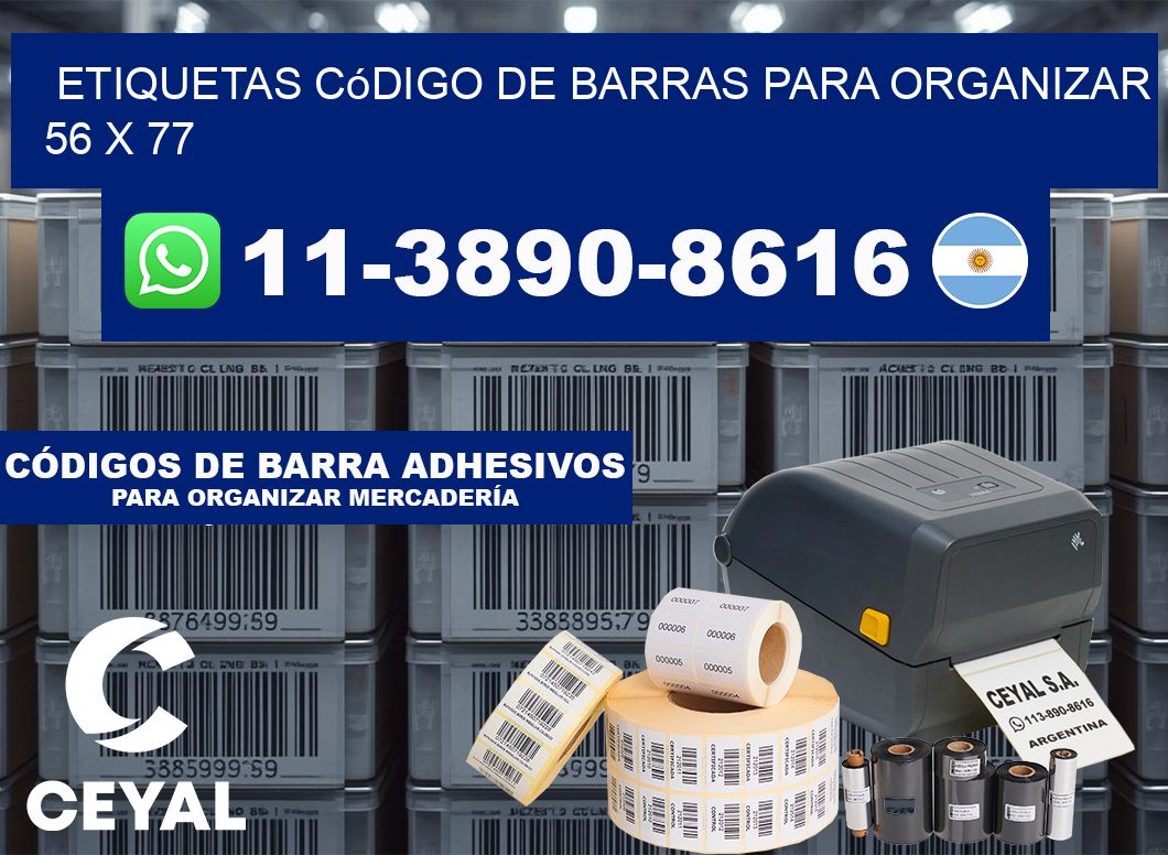 Etiquetas código de barras para organizar 56 x 77