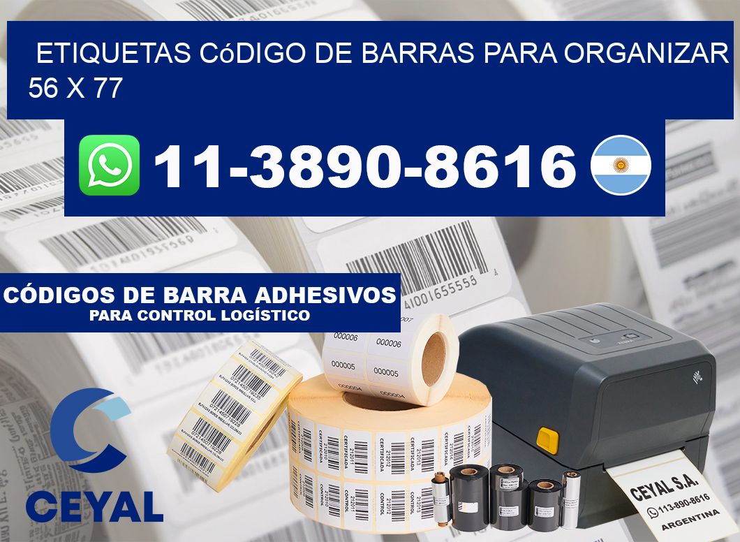 Etiquetas código de barras para organizar 56 x 77