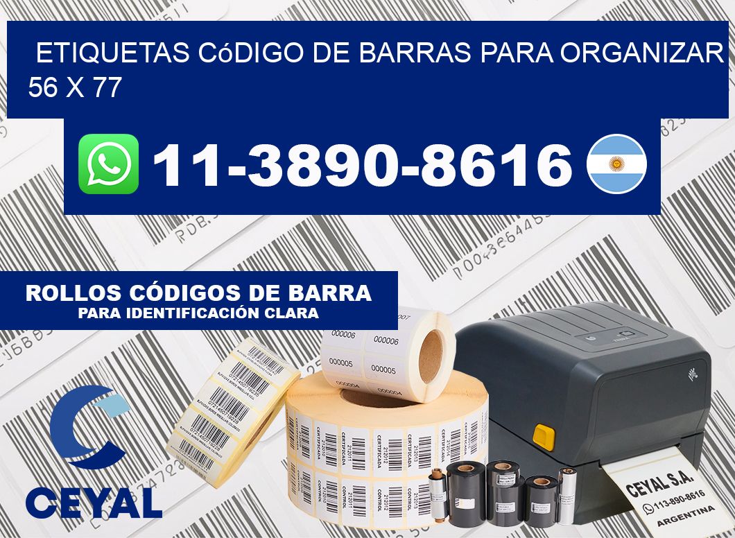Etiquetas código de barras para organizar 56 x 77