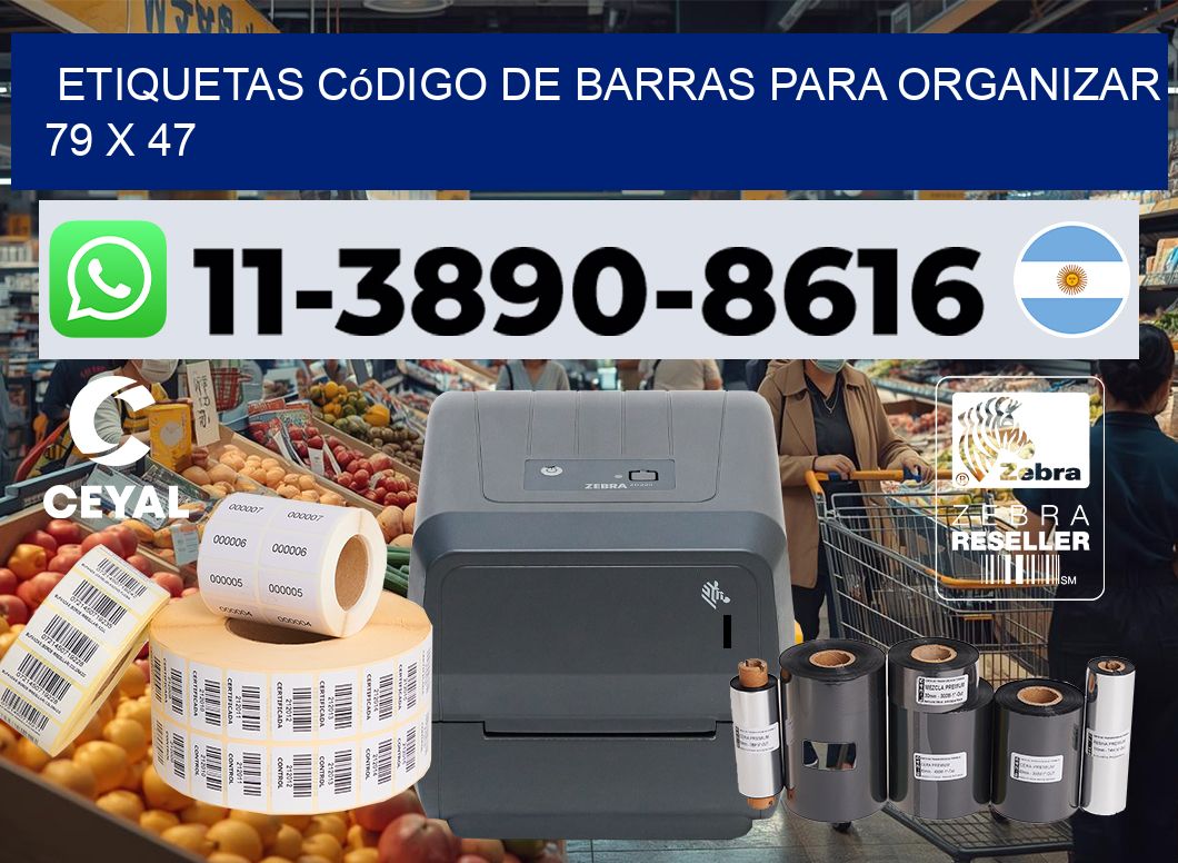 Etiquetas código de barras para organizar 79 x 47