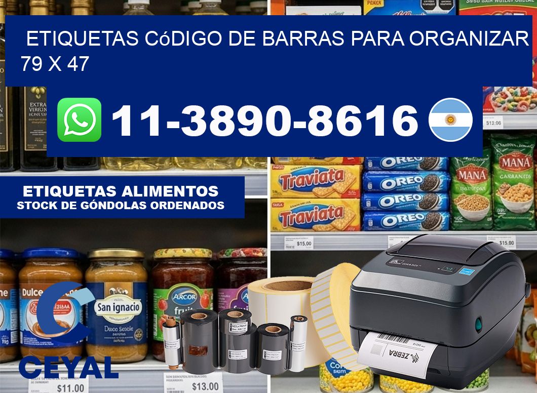 Etiquetas código de barras para organizar 79 x 47