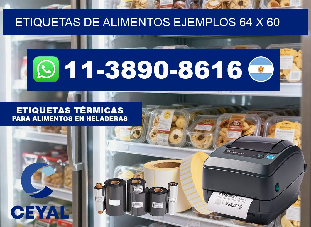 Etiquetas de alimentos ejemplos 64 x 60