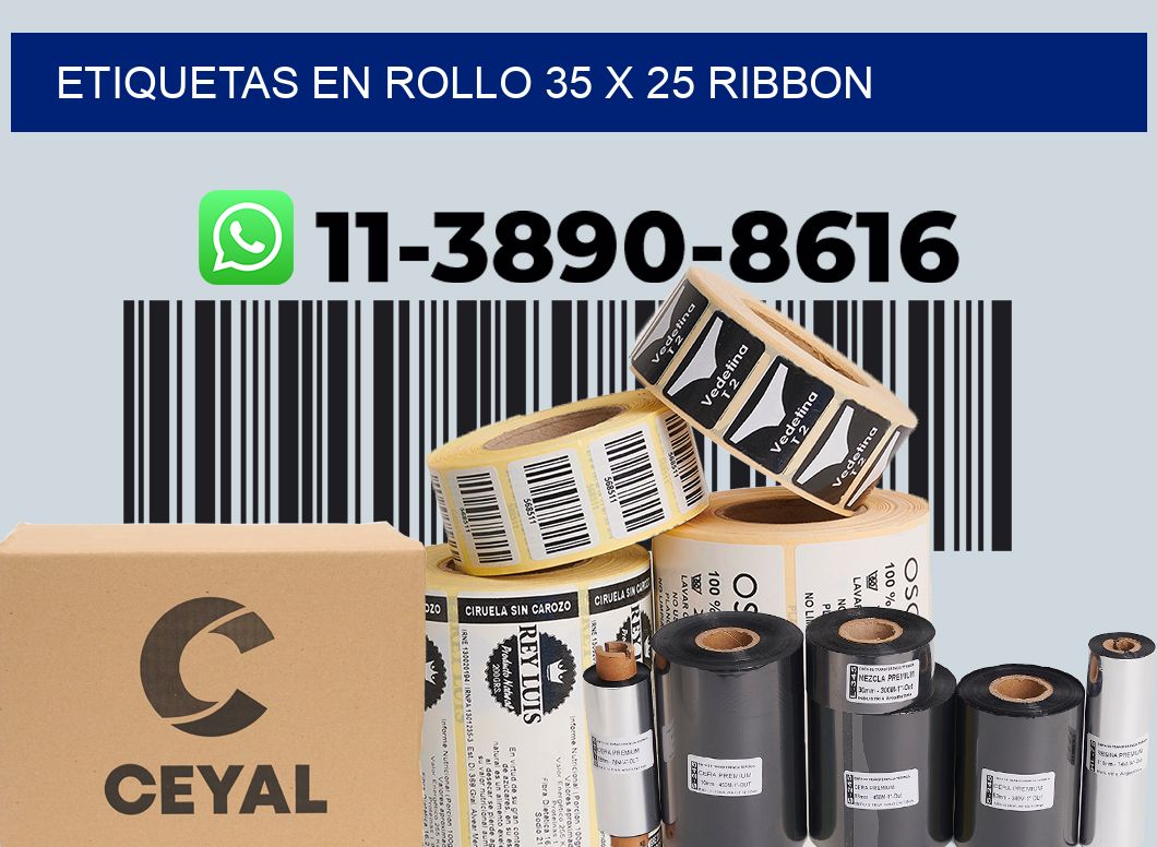 Etiquetas en rollo 35 x 25 ribbon