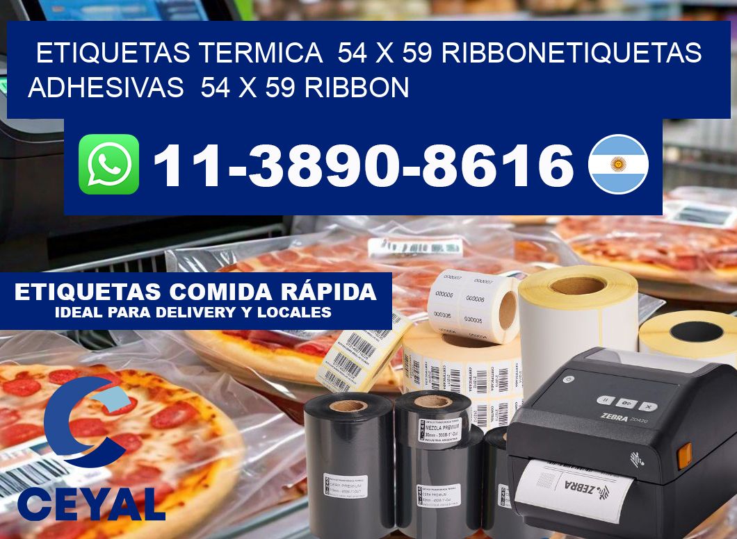 Etiquetas termica  54 x 59 ribbonEtiquetas adhesivas  54 x 59 ribbon
