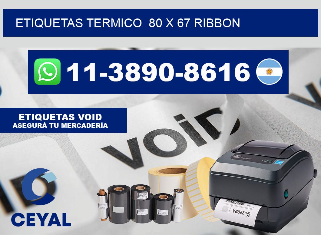 Etiquetas termico 80 x 67 ribbon