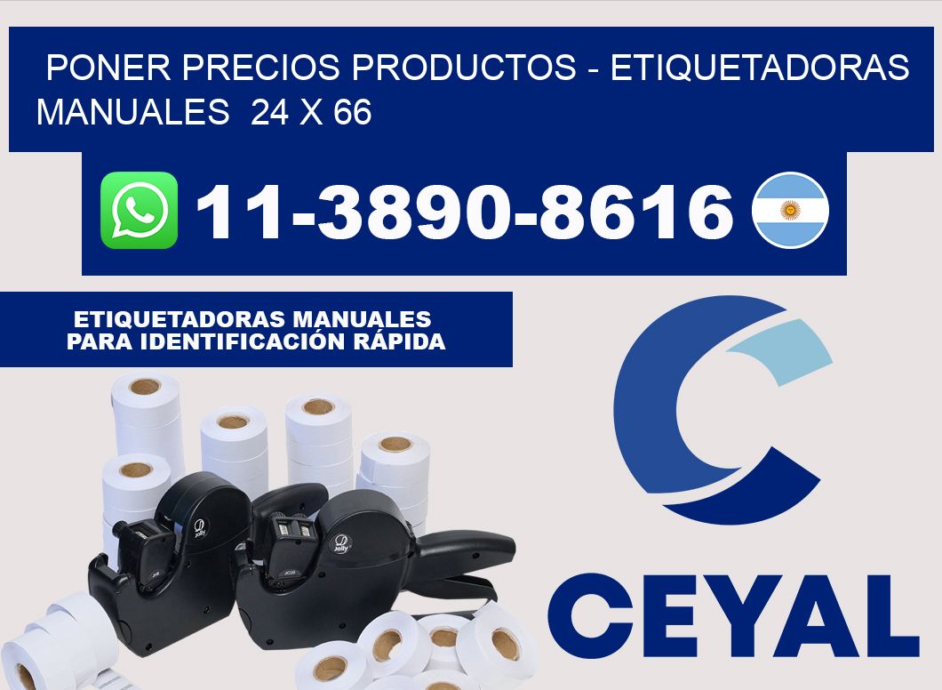 Poner precios productos - Etiquetadoras Manuales  24 x 66
