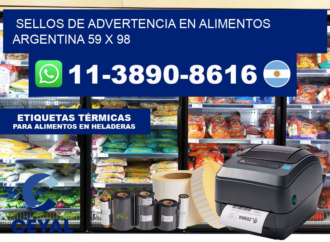 Sellos de advertencia en Alimentos argentina 59 x 98