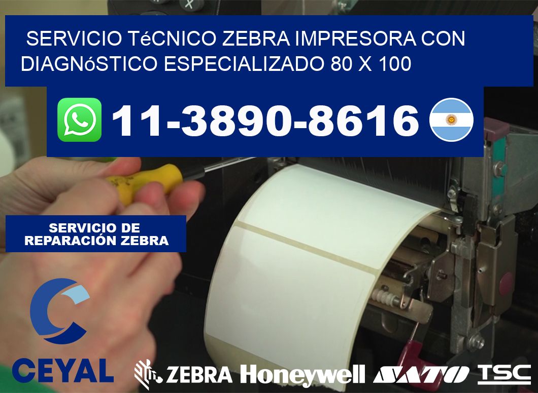 Servicio Técnico Zebra Impresora con Diagnóstico Especializado 80 x 100