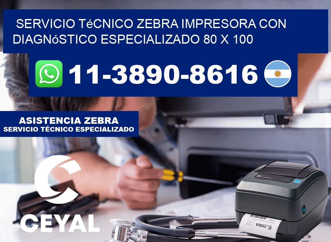 Servicio Técnico Zebra Impresora con Diagnóstico Especializado 80 x 100