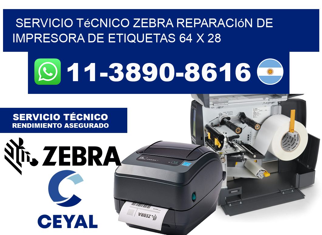 Servicio Técnico Zebra Reparación de Impresora de Etiquetas 64 x 28