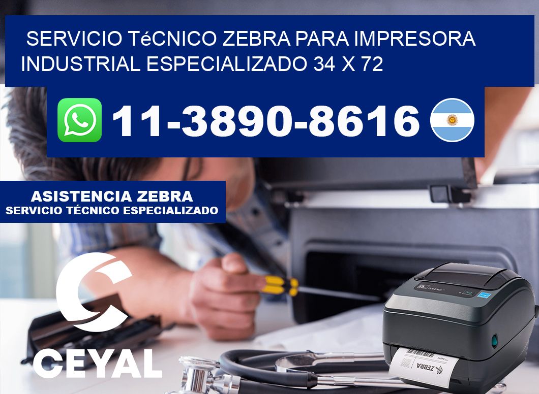 Servicio Técnico Zebra para Impresora Industrial Especializado 34 x 72