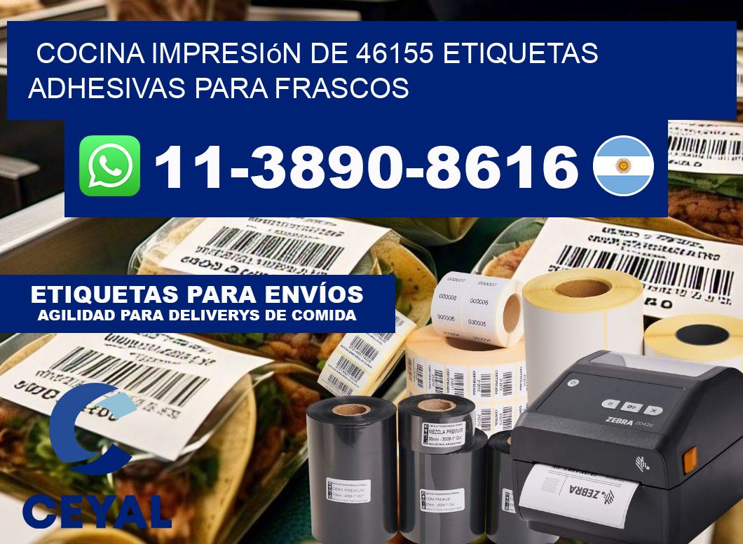 cocina impresión de 46155 etiquetas adhesivas para frascos