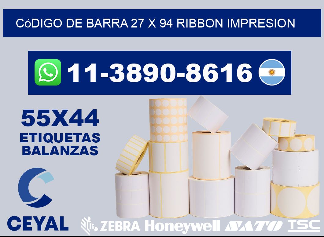 código de barra 27 x 94 ribbon impresion