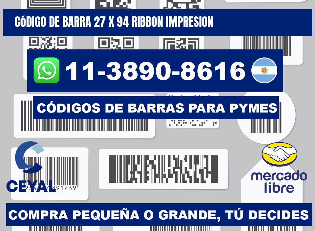 código de barra 27 x 94 ribbon impresion