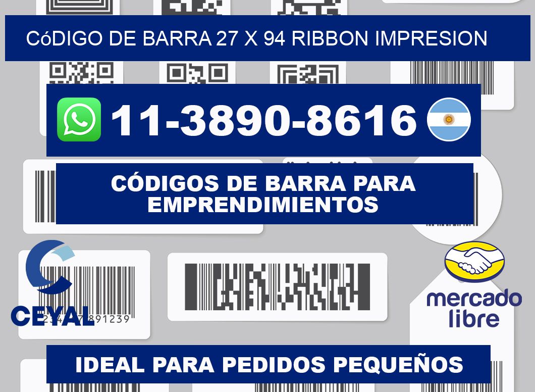 código de barra 27 x 94 ribbon impresion