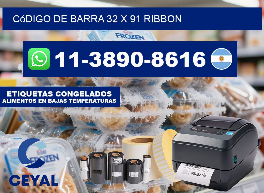 código de barra 32 x 91 ribbon