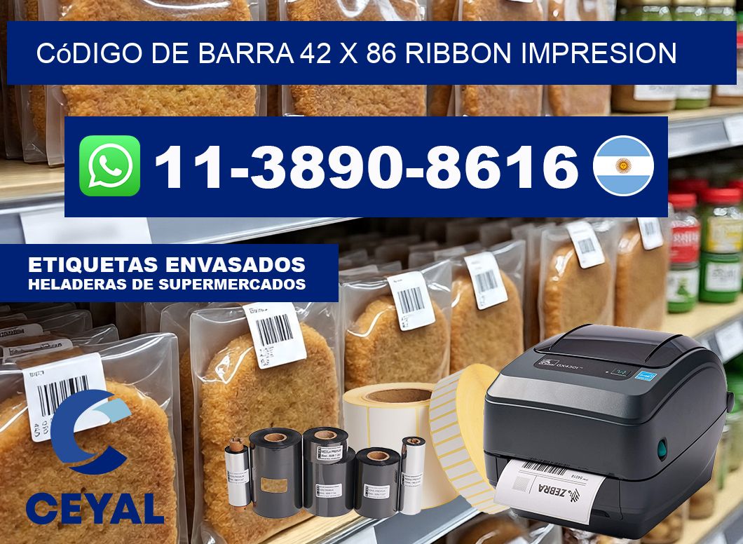 código de barra 42 x 86 ribbon impresion